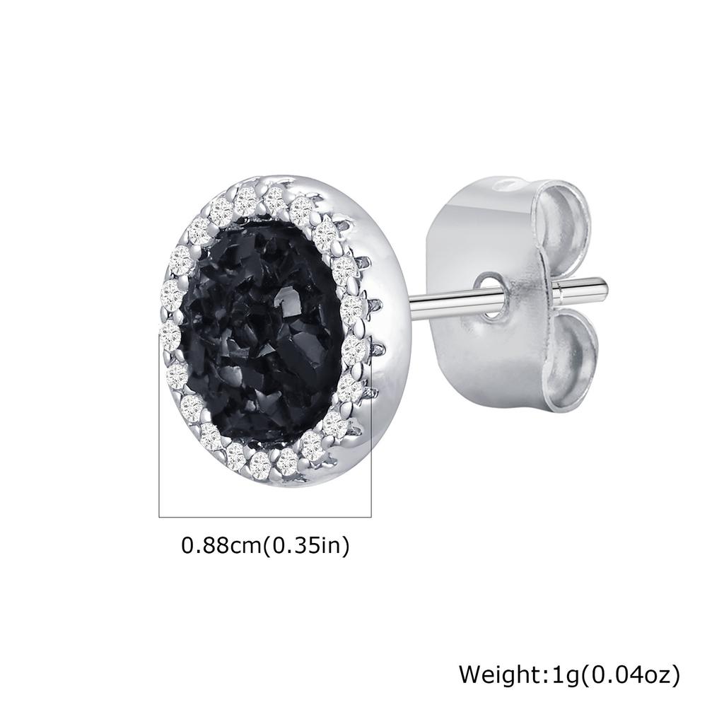 Shattered Zircon Stud Earrings for Men Boys,Anti Allergy Round Small Round Earrings,Minimalist Jewelry Gifts