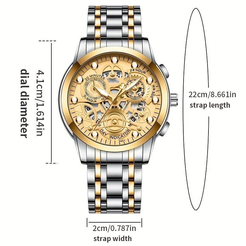 VA VA VOOM Brand Men Watch 41mm Fashionable Hollow Dial 3Bar Waterproof Black Stainless Steel Quartz Movement Man Watches reloj