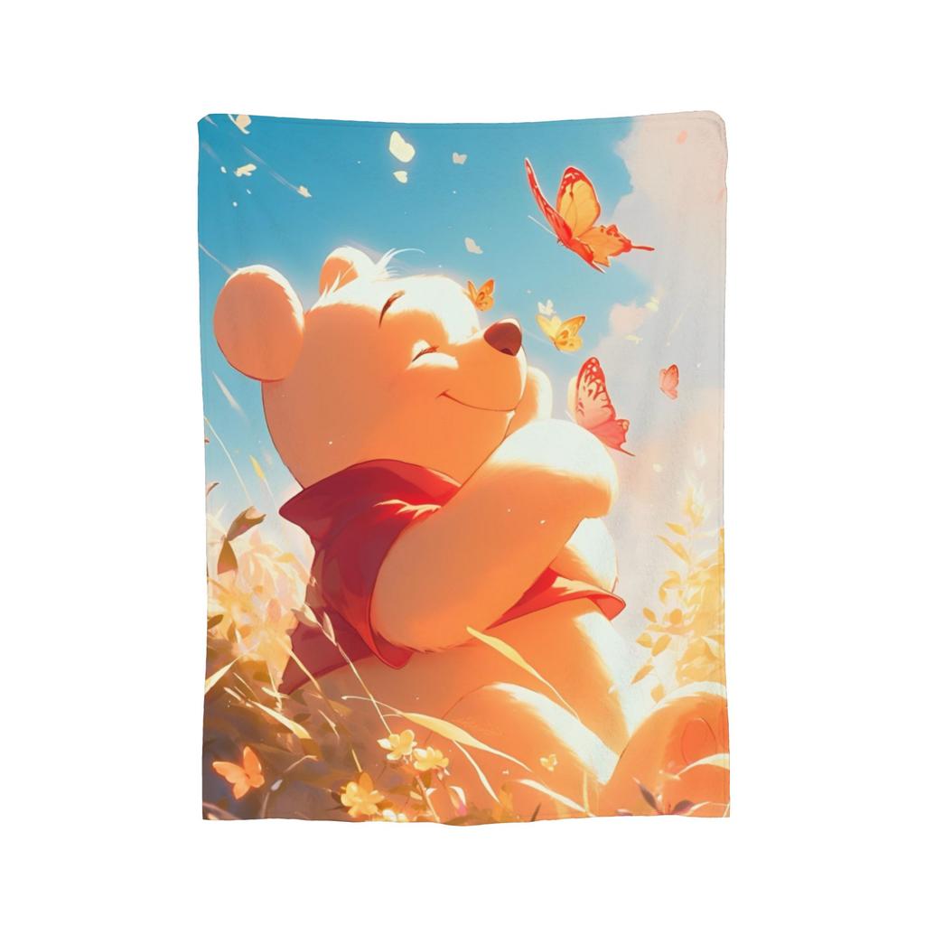 Bär Cartoon Winnie Puuh Decken Flanell Fantastisch Weiche Überwurfdecken für Bettwäsche Wohnzimmer Sommer,