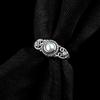 Weißer Perlen Edelstein Ring, Boho Ring, Massiver 925 Sterling Silber Ring, handgefertigter Schmuck, Statement Ring
