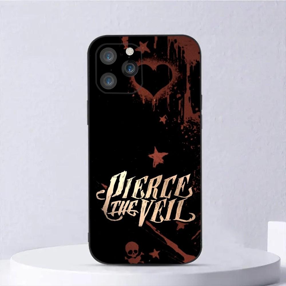 

Чехол для телефона Band P-Pierce The V-Veil для iPhone 15,14,13,12,11,Plus,Pro Max,XS,X,XR,SE,Mini,8,7 Мягкий силикон Черный чехол iPhone11