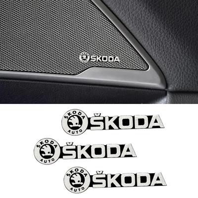 2025 New Car Styling Audio Speaker Decorate Sticker 3D Aluminum Badge Emblem Decals For Skoda Fabia Superb Octavia A2 A3 Rapid K
