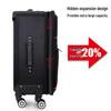 Large Capacity Rolling Suitcase with Universal Wheels, Combination Lock, Leather & Oxford Cloth Travel Bag for Men & Women