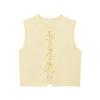 VEZFAA Women's Fashion Casual Summer Spring Solid Color Print Sleeveless O-Neck Sweaters