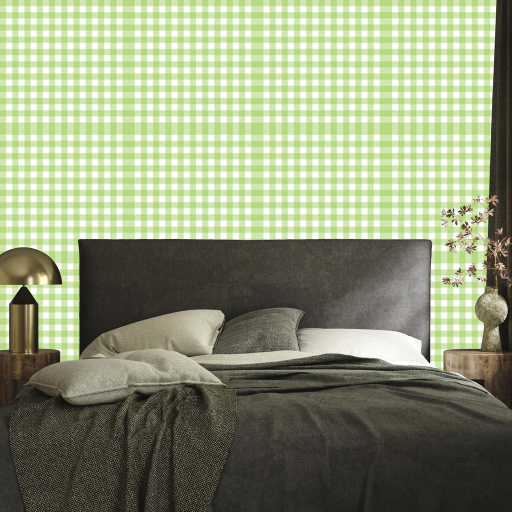 Wallpaper Fabric Pattern Lime and White for Living Room and Bedroom 50x1000