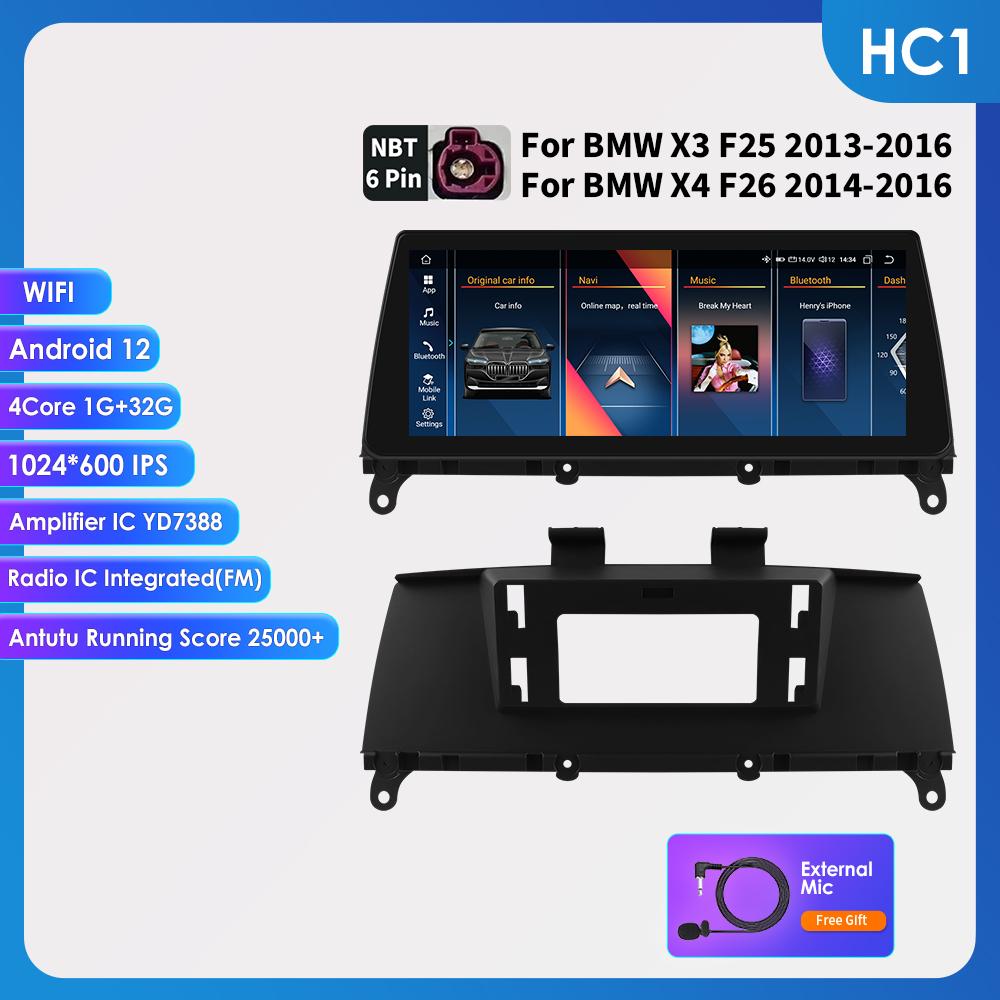 OSSURET Odtwarzacz radia samochodowego Android dla BMW X3 F25 F26 X4 CIC NBT Android Auto Radio Carplay Multimedia Wideo GPS WIFI Autoradio Inteligentny ekran DSP