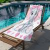 Cute Pink Bow Elephant Beach Towel Patterned Sunscreen And Windproof Suitable For Swimming Pool Camping Travel Blanket