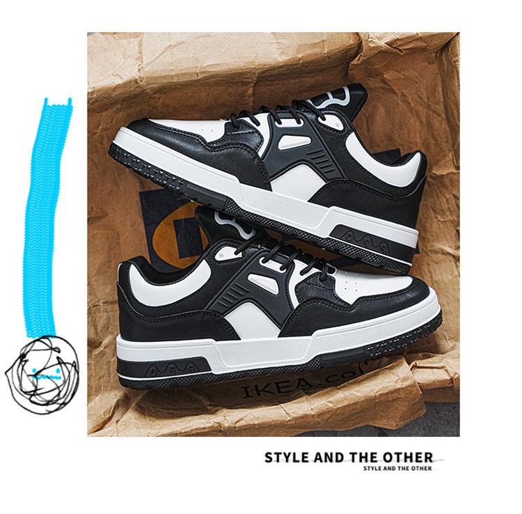 Men's Trendy Autumn White Sneakers - Breathable, Versatile Thick Sole Low Top Casual Skate Shoes