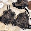 Francuskie koronkowe kwiaty haftowany biustonosz i majtki zestaw seksowna ultracienka bielizna damska trójkątny biustonosz Bralette romantyczny komplet bielizny