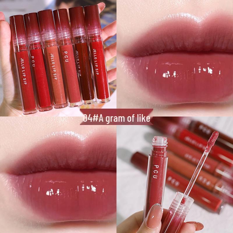

PCU Water Light Glass Mirror Lip Glaze - Waterproof, Long-lasting, Moisturizing, Whitening, No-Makeup Look Lipstick for Students