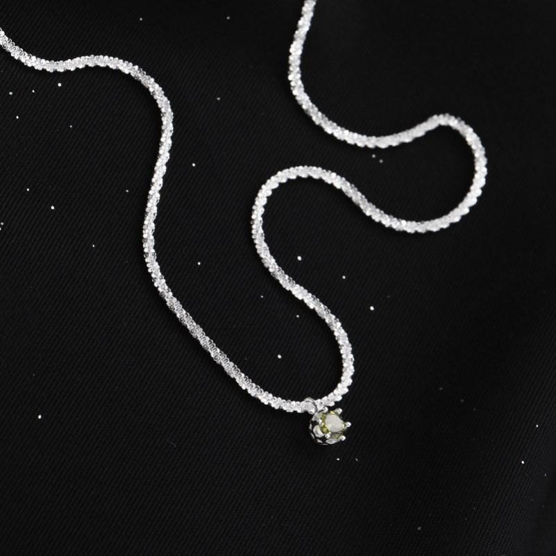 Elegant Olive Green Zircon Star Clavicle Pendant Necklace for Women