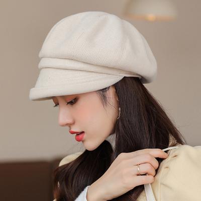 Octagonal Cap Thick Head Protection Portable Chic Vintage Winter Beret for Dating