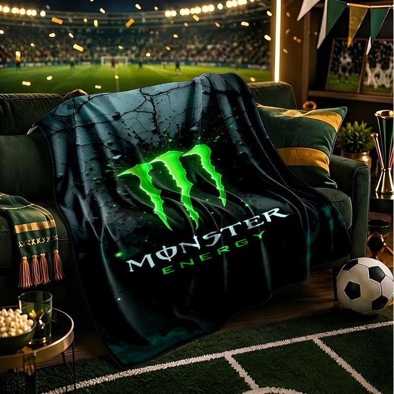 Coperta Throw Monster Drink Coperte in Flanella Peluche per Divano Letto Regali per Uomini Donne Coperta da Viaggio Picnic Regali per Fan di Natale