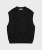 Fallett Fuzzy Hairy Knit Vest Black