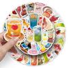 50 Fresh Fruit Juice Bubble Stickers: Waterproof Decor for Phone Cases & Journals