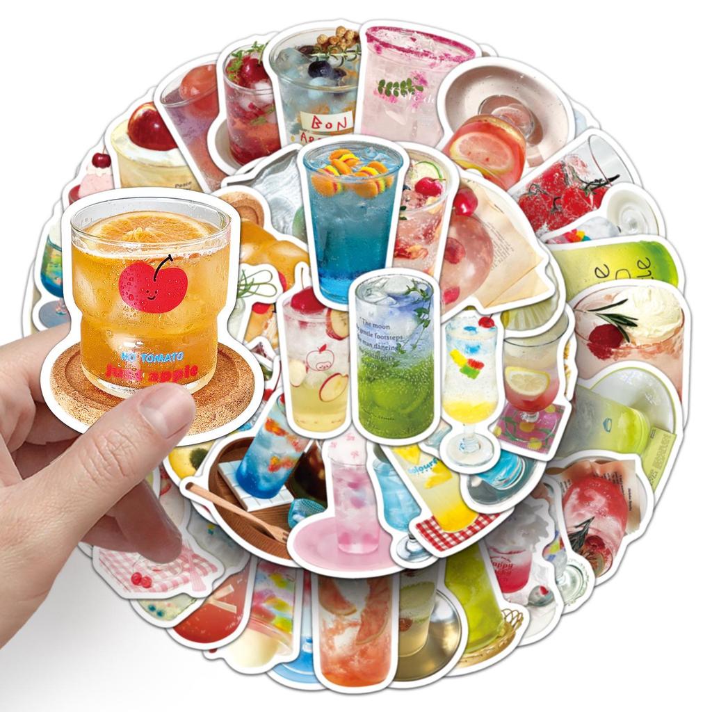 50 Fresh Fruit Juice Bubble Stickers: Waterproof Decor for Phone Cases & Journals
