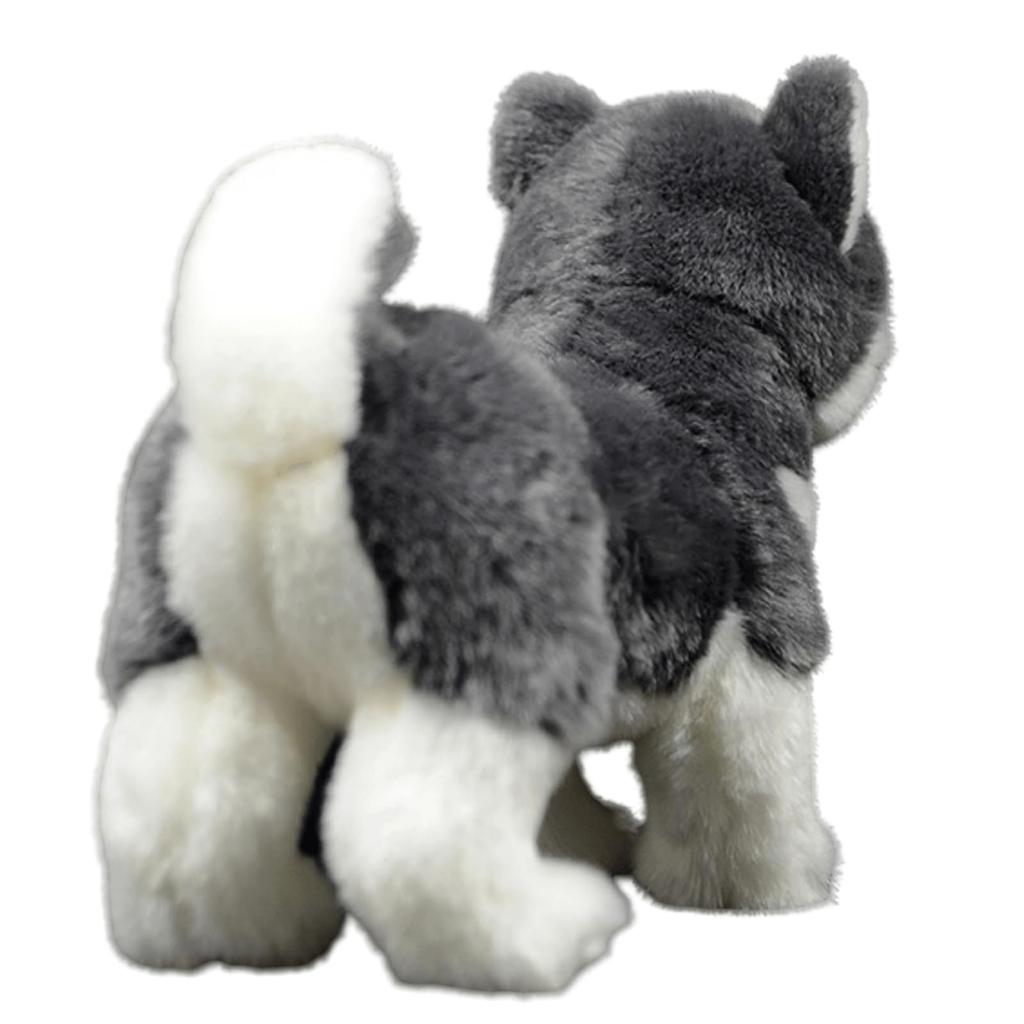 lilizzhoumax Alaska Dog Plush Toy, Realistic Stuffed Dog, Super Soft Plush Toy for Girls, Kids, Home Decor (Gray, 11 inches), Medium