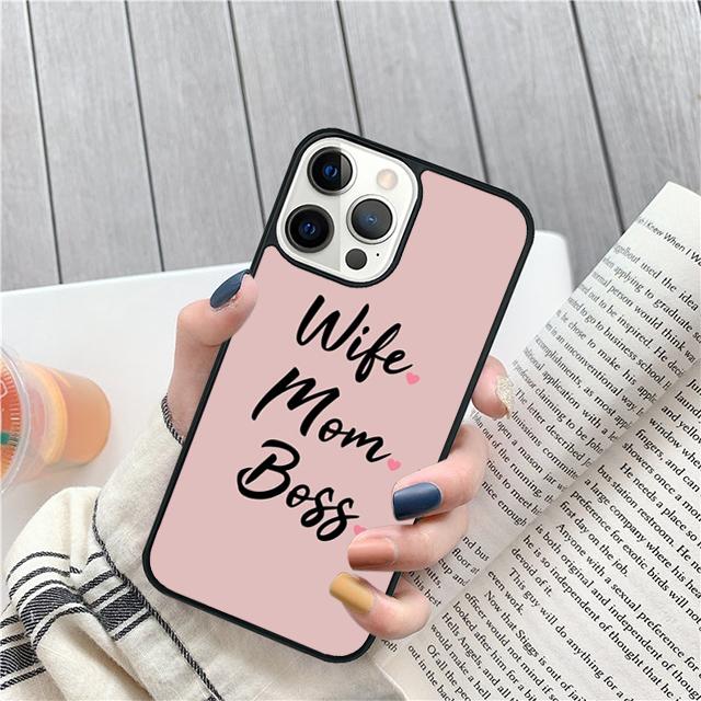 Wife Mom Boss Quotes Coque Shell For iPhone 17 Air 15 16 14 13 12 Pro Max 11 Pro Max Plus Phone Case Cover