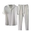 Shirt+Trousers Summer Men Fashion Classic Shirt Men Business Casual Shirts Men A Set of Clothes Size