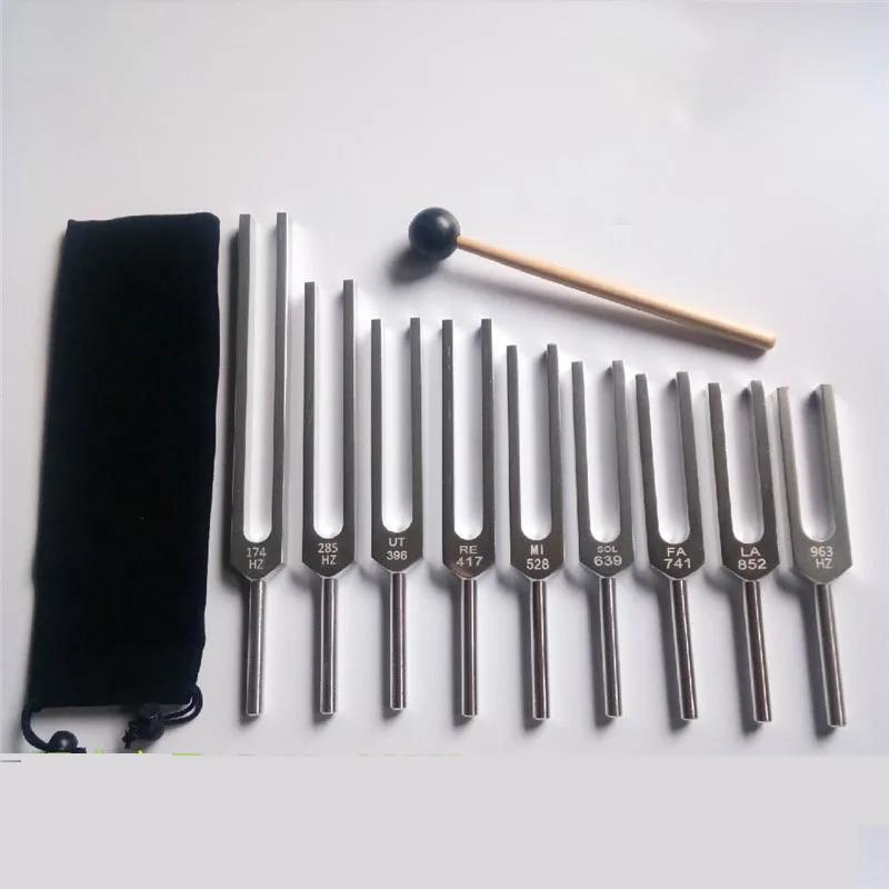 Multiple Frequencies Silver Tuning Fork Aluminum Sound Healing Therapy Resonance Tuning Forks for Healing Musical Instrument Percussion