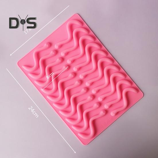 Chocolate Mold 20 Cavity Gummy Snake Lightweight Reusable Worms Cake Mold Baking Tool