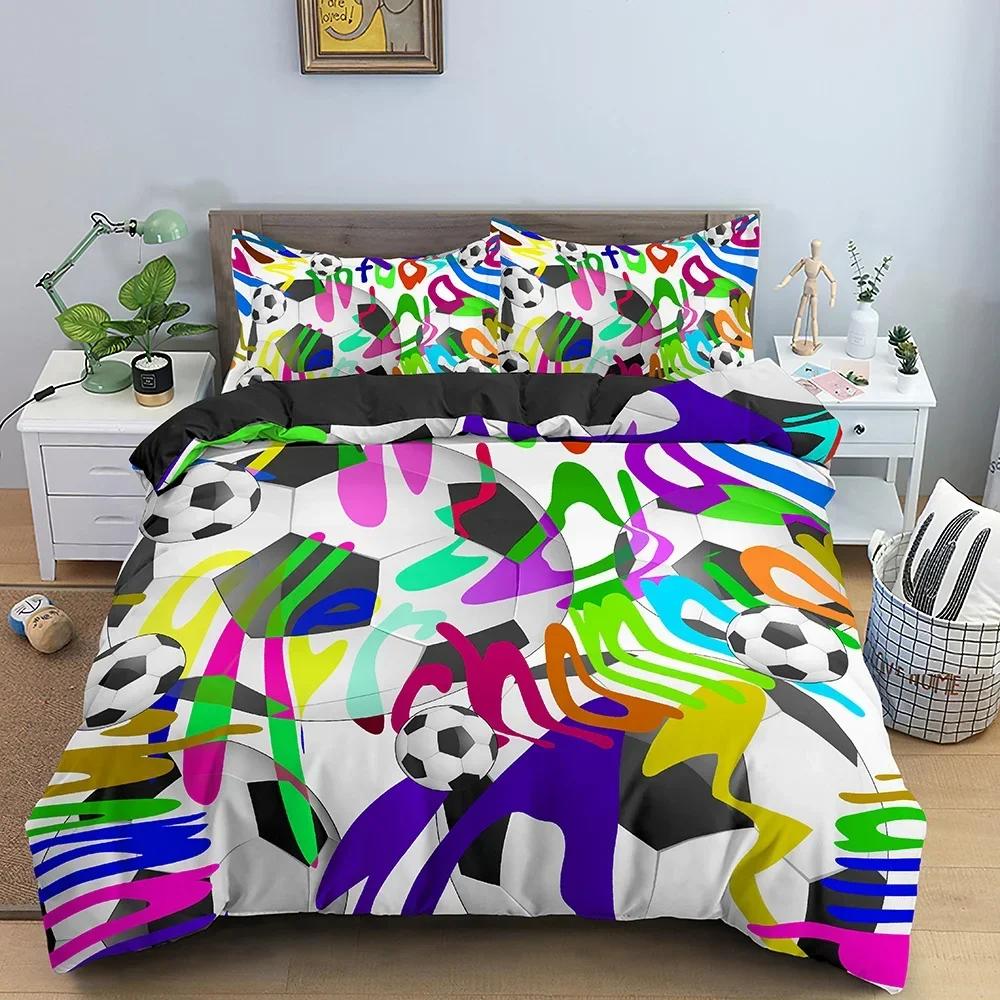 3D Football Bedding Set Single Twin Double Queen King Cal King Size Bed Linen Set