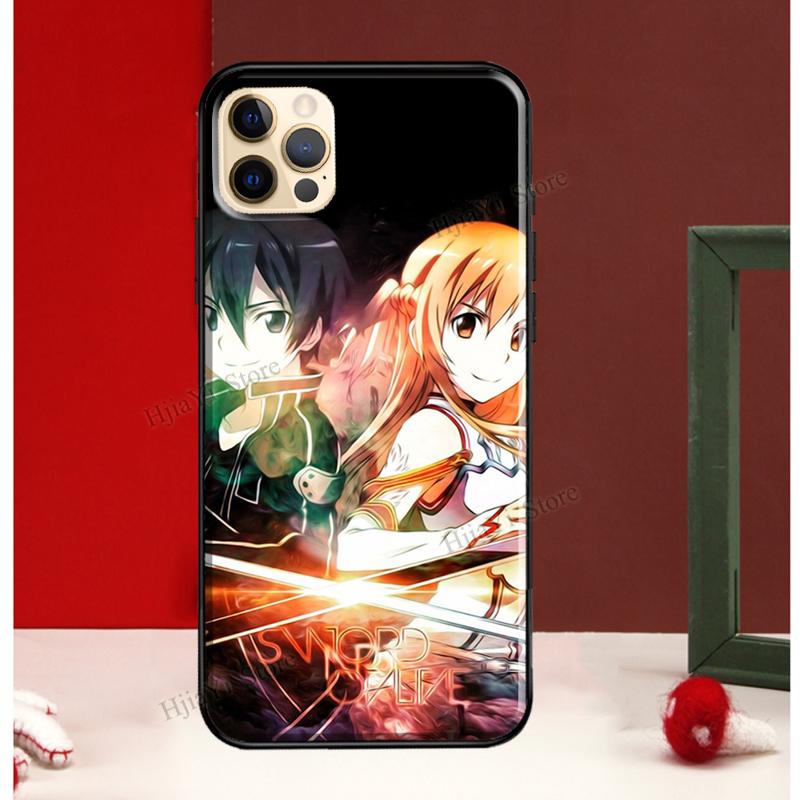 

Чохол Sword Art Online Kirito Asuna SAO для iPhone 11 12 13 Pro Max mini 6S 7 8 Plus XR X XS MAX SE 2020 Задня кришка Coque iphone 5 5S SE