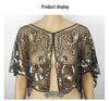 Plus Size Women's Sequin Mesh Shawl - Embroidered Beaded Sleeveless Cardigan & Sunscreen Jacket