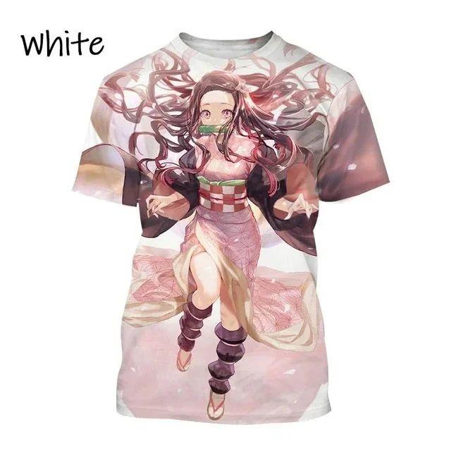 Summer Nezuko Kamado 3D Personalized Anime Printed T-shirt Fashion Men and Women Devil Slaye Short Sleeve Hip Hop T-shirt