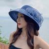 Summer New Women's Organza Flower Big Edge Beach Hat Outdoor Shading Sun Protection Travel Mesh Fisherman Hat