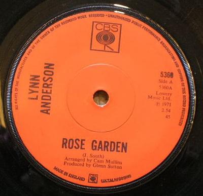 7inch Record LYNN ANDERSON - Rose Garden 5360 CBS 1971 UK Rock Used