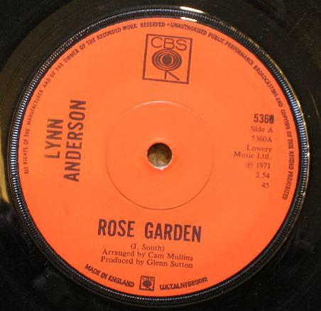

7inch Record LYNN ANDERSON - Rose Garden 5360 CBS 1971 UK Rock Used