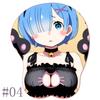 R_Rem R_Re:Zero OPPAI Mouse Pad Wrist Rest Stereo Mousepad Sexy Anime Ram Silicone Wrist Rest BULK Gaming Pad Office Mouse Mat