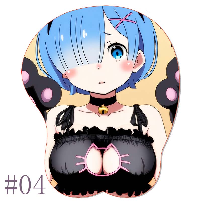 R_Rem R_Re:Zero OPPAI Mouse Pad Wrist Rest Stereo Mousepad Sexy Anime Ram Silicone Wrist Rest BULK Gaming Pad Office Mouse Mat