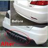 Universal 4Pcs PVC Rear Bumper Diffuser Molding Point Garnish Lip Diffuser Shark Fin Black Red For All Car