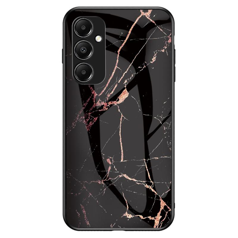 For Samsung Galaxy A05s 4G Cover Marble Pattern Phone Case Tempered Glass+PC+TPU Shell