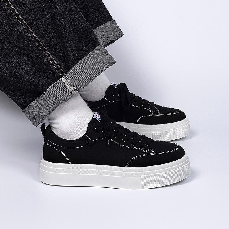 Global board shoes men's ZHQ-HY2153 autumn clean feeling ruffian handsome men's shoes versatile thick-soled black casual trendy shoes