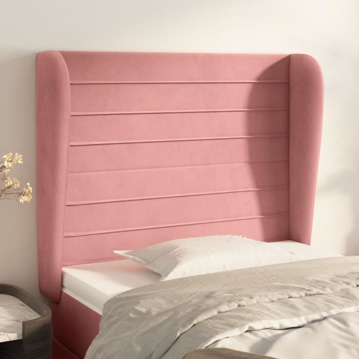 VidaXL Tête de lit avec oreilles Rose 83x23x118-128 cm Velours3118131