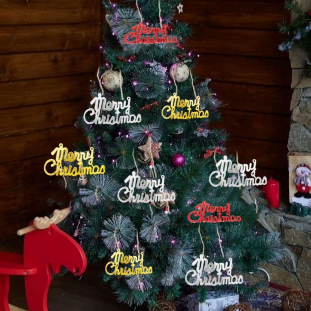 10pcs Decorative Christmas Letter Sign Pendant Hanging Merry Christmas Letter Ornament  Window