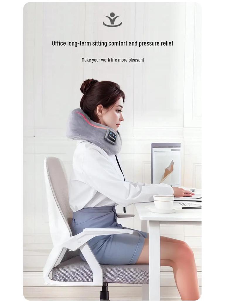 U-förmiges Bluetooth-Nackenkissen mit Stereo-Sound für Reisen und Büro