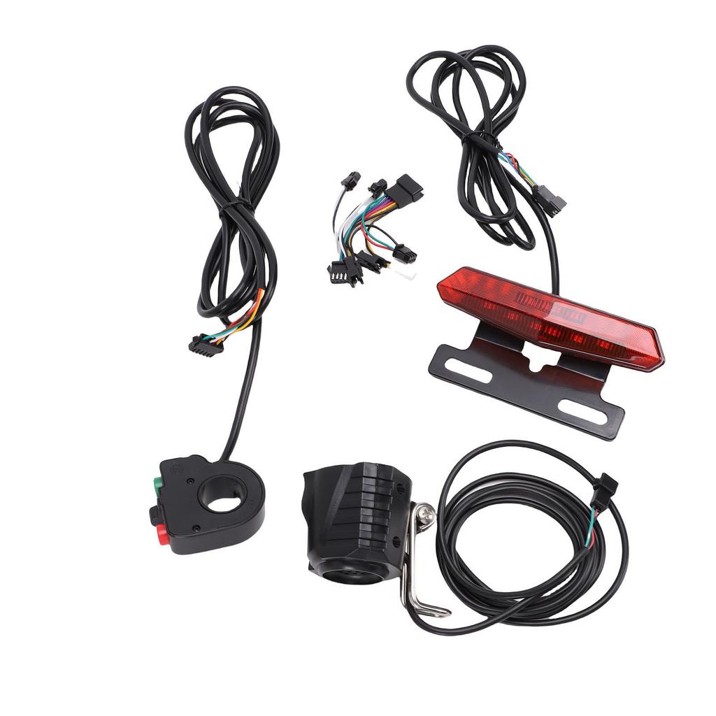 Electric Bike Light Set 5Pin Key Switch Headlight Horn Taillight with Turn Signal Front Rear Warning Lights and