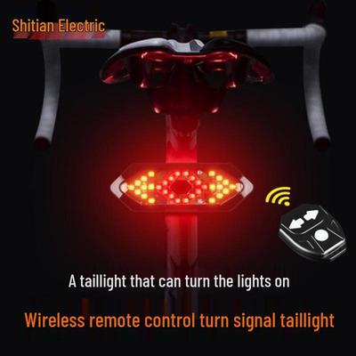 Bicycle LED Taillight with Turn Signal, Horn, Remote Control & USB Charging – Waterproof for Night Riding