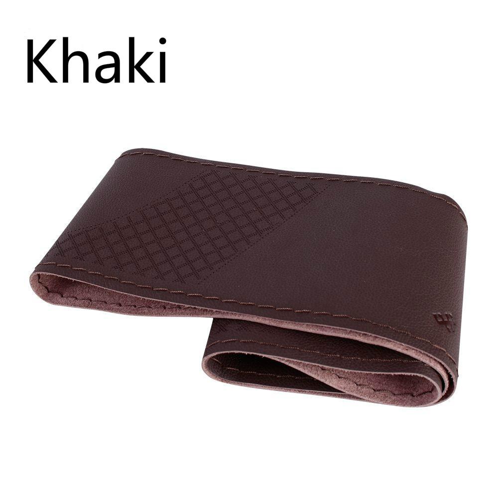 Car Steering Wheel Cover 38CM Manual Sewing Super-fiber Leather Anti-wear  Sweat-absorbent Breathable Car Styling Accessories