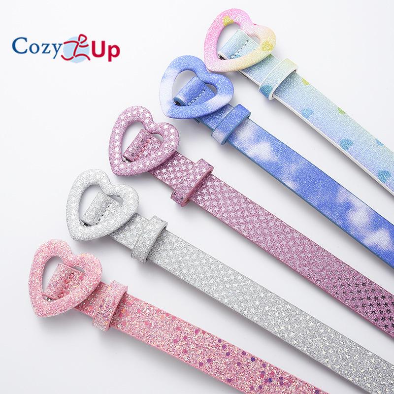 Love Buckle PU Pin Buckle Thin Waist Belt Casual Decoration with The Same Style of Children's Belt for Men and Women