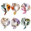 Lightweight Silk Scarf Breathable Printed Neck Scarf Accessory Magnetic Clasp Scarf  Women