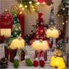 Weihnachten Gesichtsloser Puppen-Gnom Schmuck LED-Licht Plüsch Strickhandwerk Baumanhänger Weihnachtsdekorationen für Zuhause Kindergeschenk
