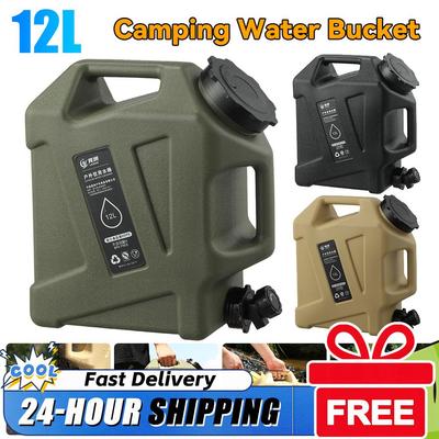 12L Camping Water Container No Leakage Water Storage Container Large Capacity Water Tank Portable Bucket Outdoor Accessories