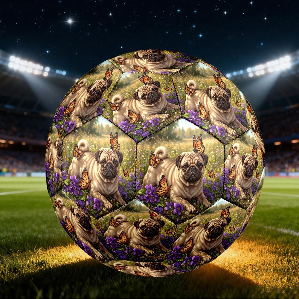 1pc Pug Butterflies Size 5 Soccer Ball Professional Lightweight Durable Match Training Football Indoor &Outdoor Sports BallTraining Ball Y78
