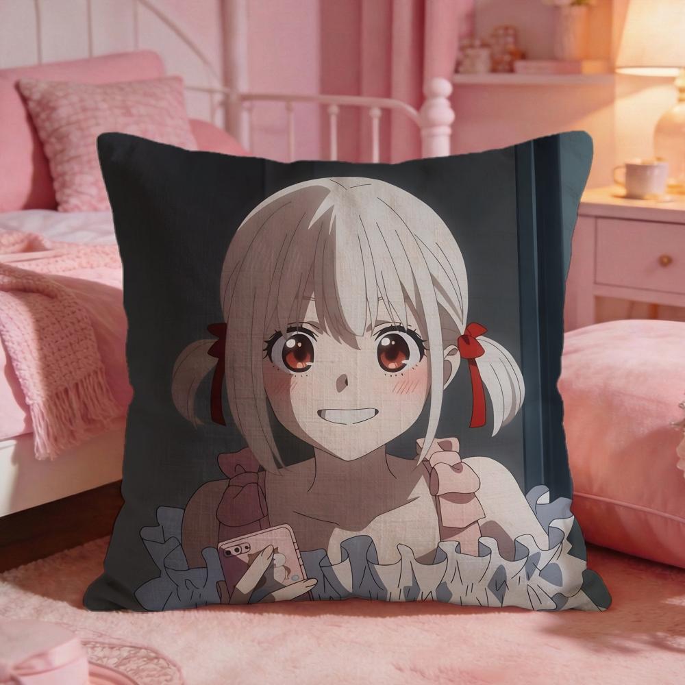 LLycoris RecoilS Anime Cushion Cover Premium Comfort Reversible Pillow Cove Two In One Design For Any Room  Car Interior