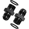 2Pcs 6AN Male To M16 X 1.5mm Male Swivel Flare Metric Fitting Adapter, Black Straight Hard Aluminum Hex Anodized Connector, Automotive Accessories